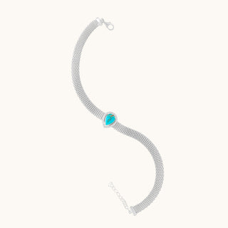 Turquoise Mesh Bracelet, Pear-Cut