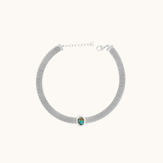 Turquoise Mesh Bracelet, Oval-Cut