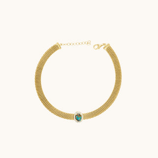 Turquoise Mesh Bracelet, Oval-Cut