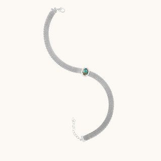 Turquoise Mesh Bracelet, Oval-Cut