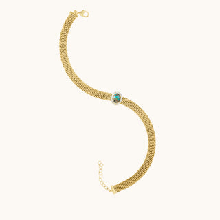 Turquoise Mesh Bracelet, Oval-Cut