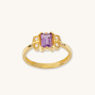 Deco Amethyst Ring