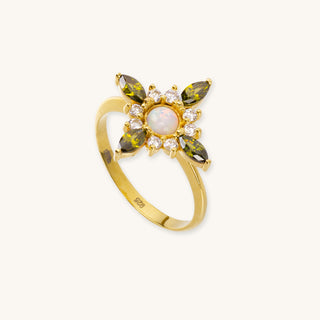 Flora Green Quartz Ring