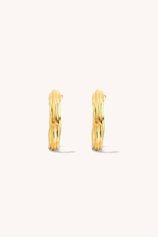 Twisted C Hoop Gold Earrings