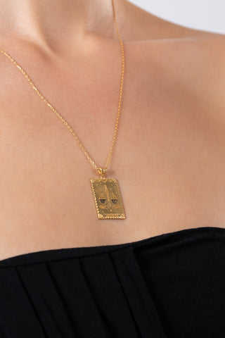 Justice Tarot Gold Vermeil Necklace - Gold Vermeil Necklaces - Womuse | Fine Jewelry
