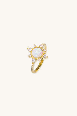 Sunshine White Opal Ring