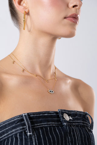 Evil Eye 24K Gold Vermeil Necklace - Gold Vermeil Necklaces - Womuse | Fine Jewelry