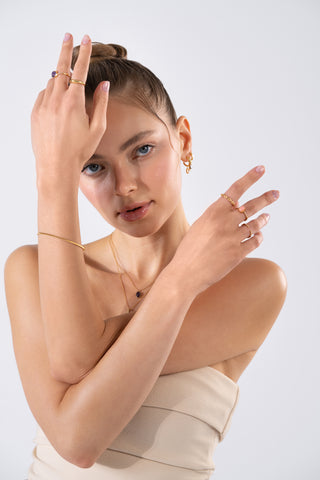 Lacrima Brioche Inspiring Gold Earrings -  Earrings - Womuse | Fine Jewelry