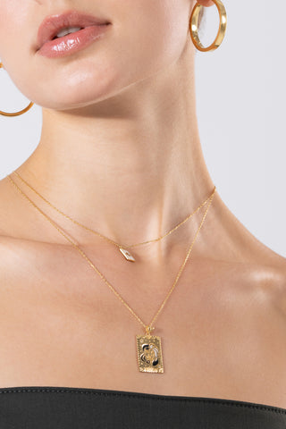 Strength Tarot Gold Vermeil Necklace - Gold Vermeil Necklaces - Womuse | Fine Jewelry