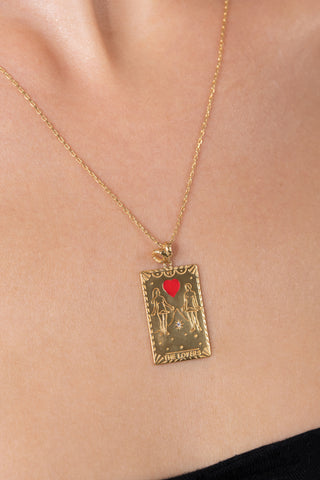 The Lovers Tarot Gold Vermeil Necklace - Gold Vermeil Necklaces - Womuse | Fine Jewelry