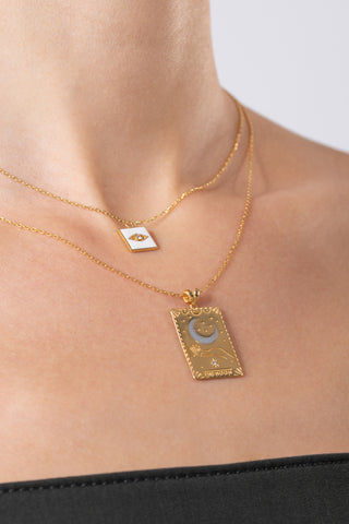 The Moon Tarot Gold Vermeil Necklace - Gold Vermeil Necklaces - Womuse | Fine Jewelry