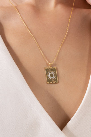 The Sun Tarot Gold Vermeil Necklace - Gold Vermeil Necklaces - Womuse | Fine Jewelry
