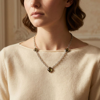 Triple Clove Zultanite Rolo Chain Necklace