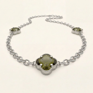 Triple Clove Zultanite Rolo Chain Necklace