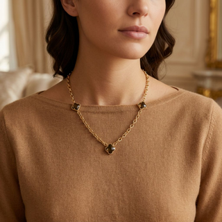 Triple Clove Zultanite Rolo Chain Necklace