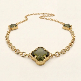 Triple Clove Zultanite Rolo Chain Necklace