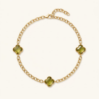 Triple Clove Zultanite Rolo Chain Necklace