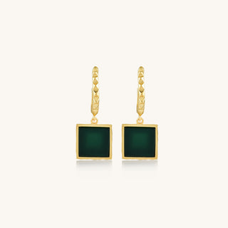 Geometric Emerald Earrings