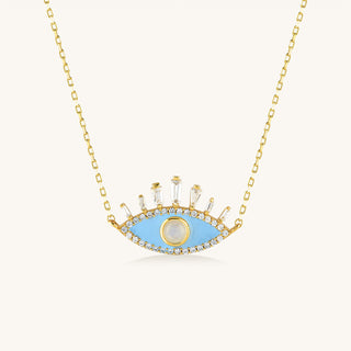 Cleopatra's Azure Mystique Moonstone Necklace