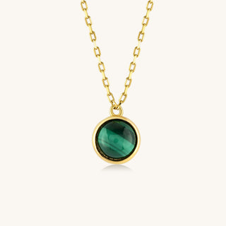 Impeccabile Minimalist Oval Malachite Necklace