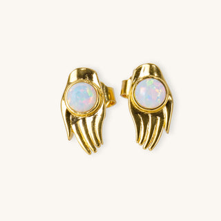 Hamsa Opal Earrings