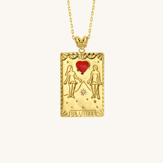 The Lovers Tarot Card Necklace