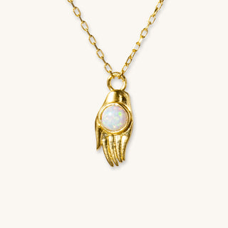 Hamsa Opal Necklace