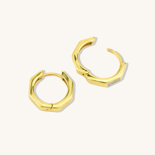 Hexagon Hoop Zircon Earrings