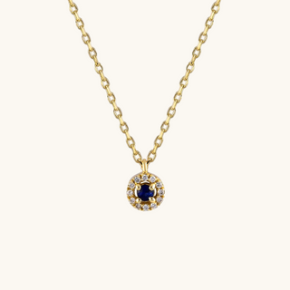 Round Diamond and Sapphire Necklace