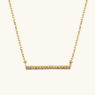 14K Gold Diamonds Line Necklace