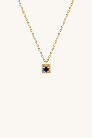 Square Diamond and Sapphire Necklace