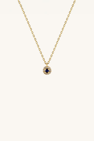 Round Diamond and Sapphire Necklace