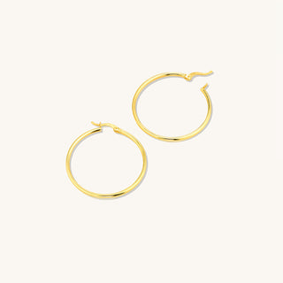 Thin Gold Hoop Earrings