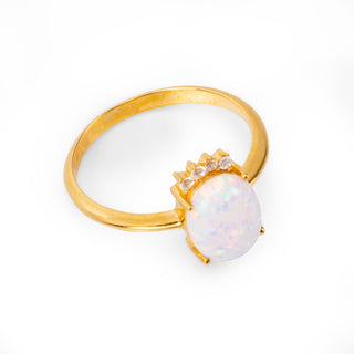 Princess Opal 24K Gold Ring - Gold Vermeil Rings - Womuse | Fine Jewelry