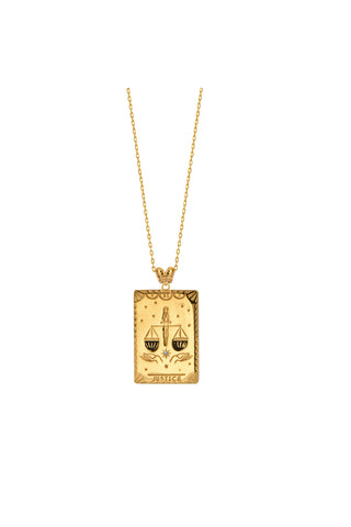 Justice Tarot Gold Vermeil Necklace - Gold Vermeil Necklaces - Womuse | Fine Jewelry
