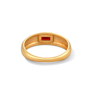 Garnet Domed Gold Ring - Gold Vermeil Rings - Womuse | Fine Jewelry