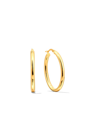 Large Oval Gold Earrings -  Earrings - Womuse | Fine Jewelry