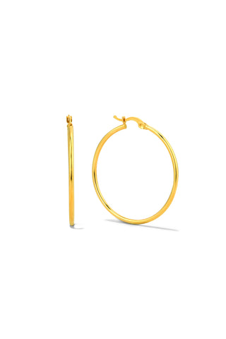 Thin Gold Hoop Earrings - Earrings - Womuse | Fine Jewelry