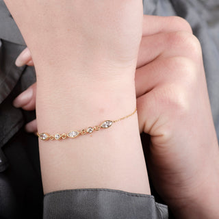 Vivian Clear Quartz 24K Gold Bracelet - Gold Vermeil Bracelet & Anklet - Womuse | Fine Jewelry