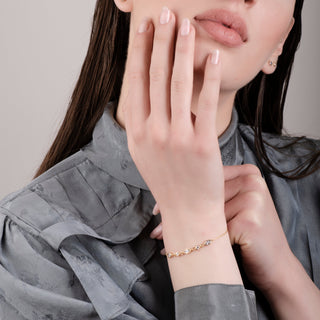 Vivian Clear Quartz 24K Gold Bracelet - Gold Vermeil Bracelet & Anklet - Womuse | Fine Jewelry