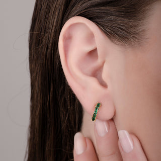 Helen Emerald 24K Gold Earrings -  Earrings - Womuse | Fine Jewelry