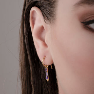 Theodora Amethyst 24K Gold Earrings - Earrings - Womuse | Fine Jewelry