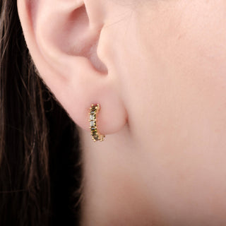Helen Green Quartz 24K Gold Earrings -  Earrings - Womuse | Fine Jewelry