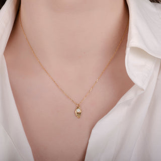 Hamsa Opal 24K Gold Necklace - Gold Vermeil Necklaces - Womuse | Fine Jewelry