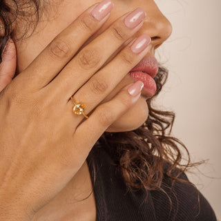 Intrecciata Citrine Gold Ring - Gold Vermeil Rings - Womuse | Fine Jewelry