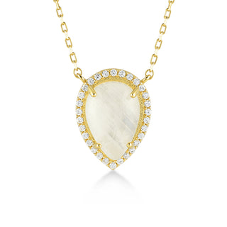 Lacrima Glowing Moonstone Gold Necklace- Gold Vermeil Necklaces - Womuse | Fine Jewelry