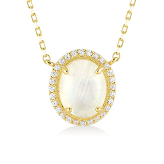 Luminosa Glowing Moonstone Gold Necklace- Gold Vermeil Necklaces - Womuse | Fine Jewelry