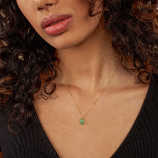 Muschio Aventurine Gold Necklace - Gold Vermeil Necklaces - Womuse | Fine Jewelry