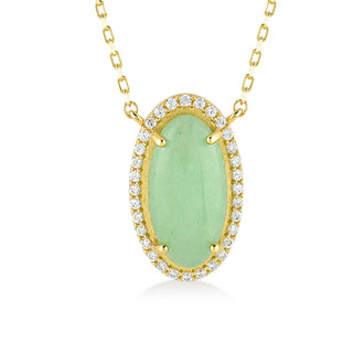 Muschio Glowing Aventurine Gold Necklace - Gold Vermeil Necklaces - Womuse | Fine Jewelry