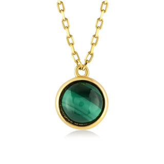 Ovale Malachite Gold Necklace- Gold Vermeil Necklaces - Womuse | Fine Jewelry